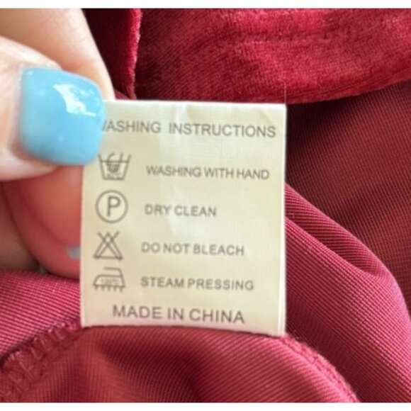 Homrain Womens Red Velvet Midi Dress Ruched Bodice 3XL WhimsyGoth VIntage - Picture 7 of 7